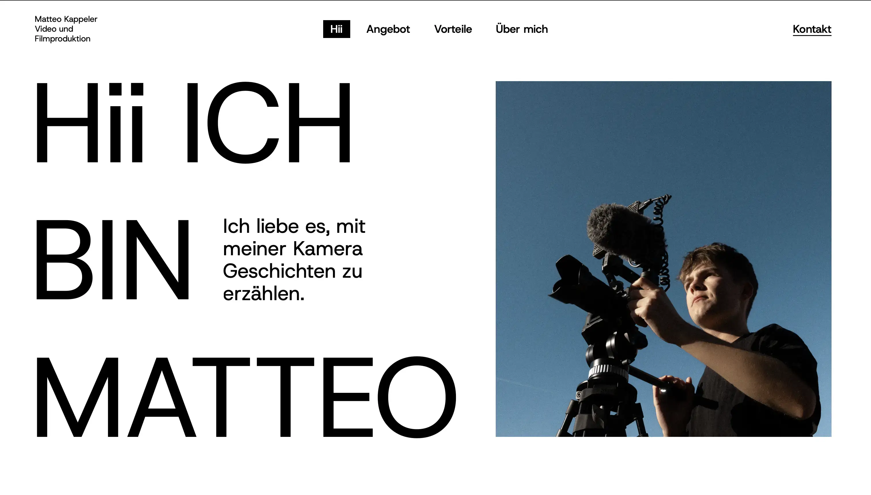 Vorschau der Matteo Kappeler Portfolio-Website für Videografie